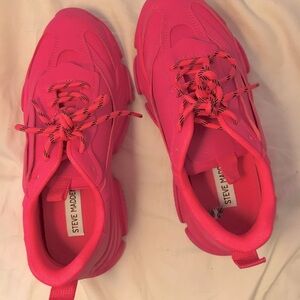Neon Pink Steve Madden Possession Platform Sneakers (Only Worn Once)